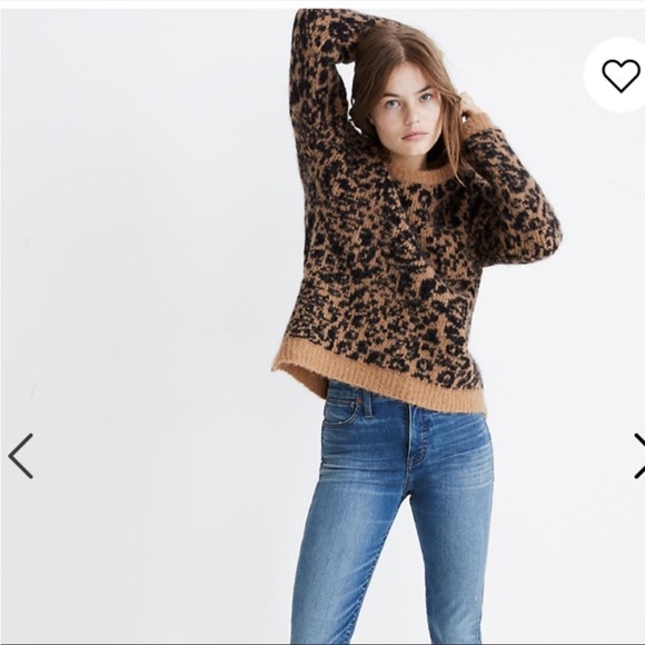 Madewell leopard print alpaca and wool sweater size large - Picture 2 of 6